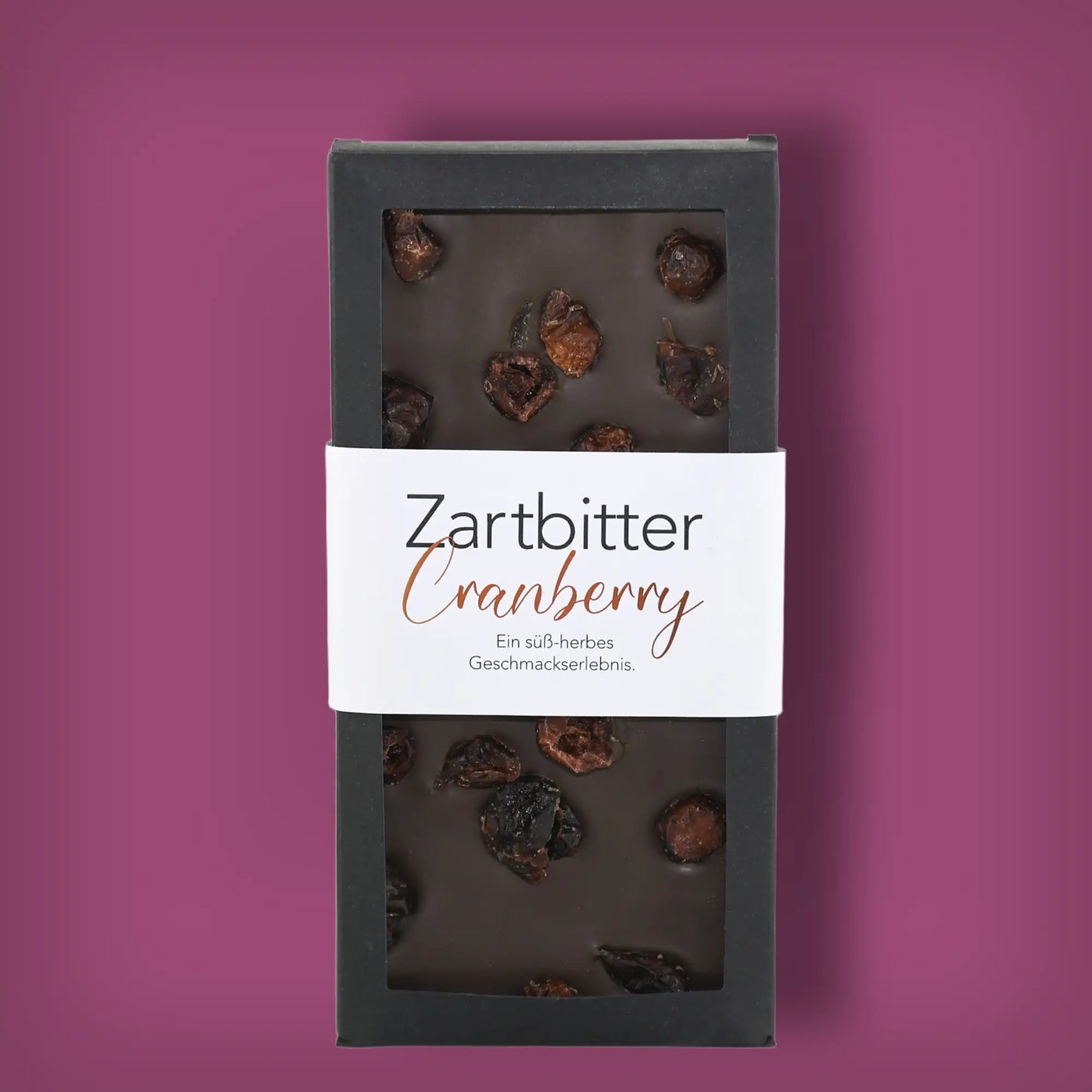 Dark chocolate with cranberries